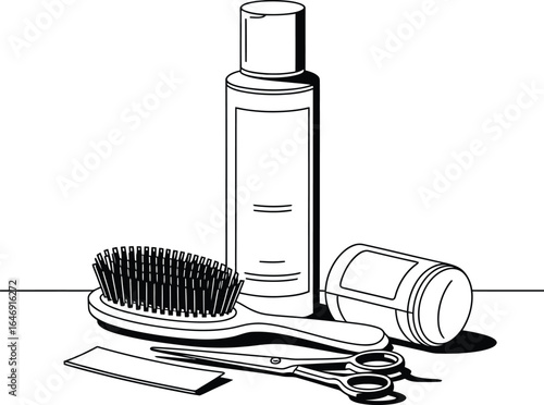 Digital Vector Illustration: Hair Salon & Barber Equipment.