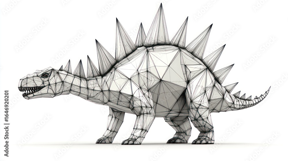 Naklejka premium Prehistoric creature, polygonal style