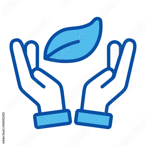 Save Forest Icons In Blue Style, Vector Illustration
