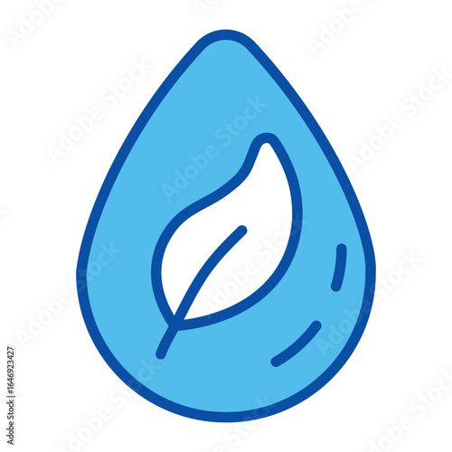 Mineral Water Icons In Blue Style, Vector Illustration
