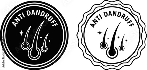 Anti Dandruff icon set showing hair follicles on white background