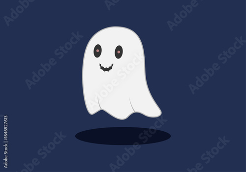 Fantasma sonriente en fondo azul oscuro