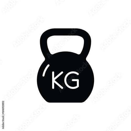 Weight kg icon. Simple solid style. Weight for sport badge, heavy, kilo, product, sport, label, health, iron, dumbbell, measurement concept. Silhouette, glyph symbol. Vector isolated design