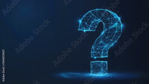 Modern digital question mark shines with technological insight and futuristic problem solving concepts