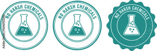 No Harsh Chemicals vector icons on white background
