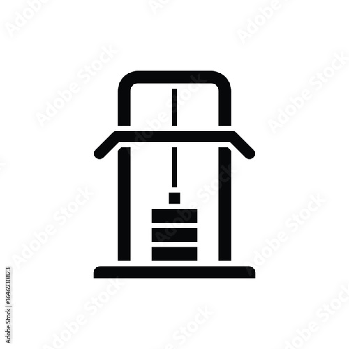 Lat pulldown machine icon. Simple solid style. Fitness, gym, training, exercise, workout, muscle, strength, bodybuilding concept. Silhouette, glyph symbol. Vector isolated design