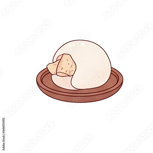 vector illustration of mochi on white background