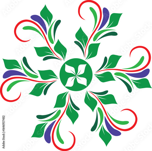 Floral Motif Design Vecter illustration Silhoute 