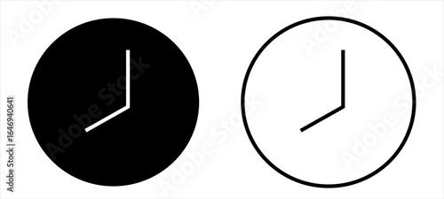 time and clock icons set in flat style, timer symbol watch later sign in filled, line, outline icon for ui apps and website
