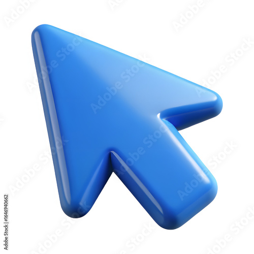 Dynamic Blue 3D Mouse Cursor Icon - Click, Selection, and Digital Navigation