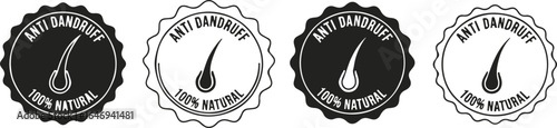 Anti dandruff 100% natural label set