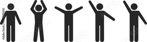 stick, figure, warm, up, exercise, jumping, jack, workout, movement, silhouette, icon, fitness, body, training, arms, raised, illustration, physical, activity, sport