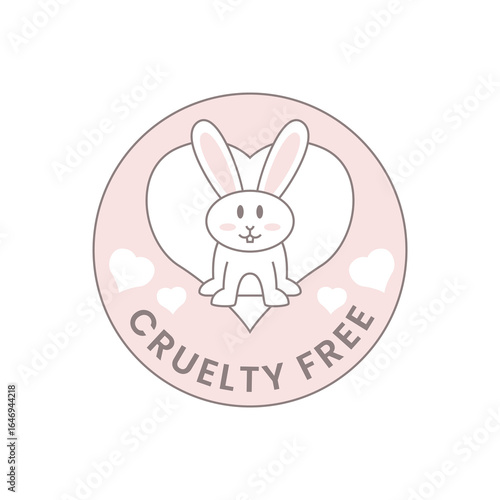 Elegant Cruelty Free Label with Soft Bunny Icon