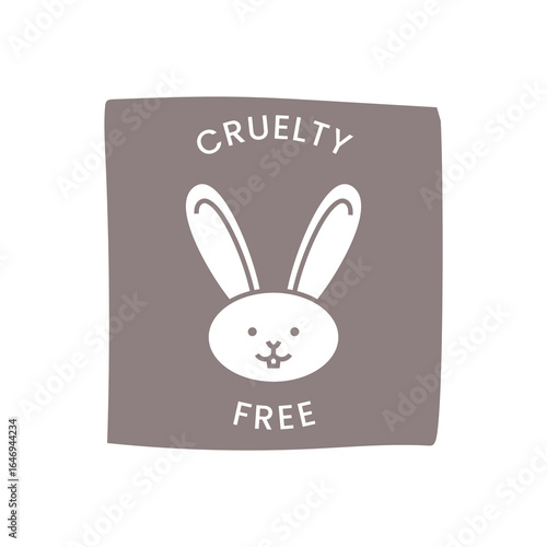 Elegant Cruelty Free Label with Soft Bunny Icon