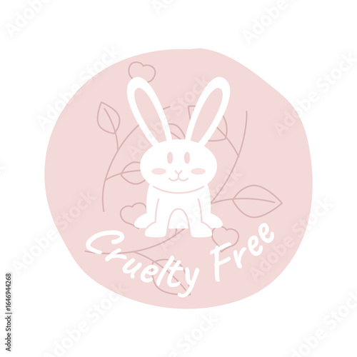 Elegant Cruelty Free Label with Soft Bunny Icon