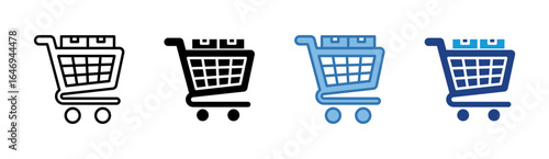 Shopping Cart icon set multiple style collection