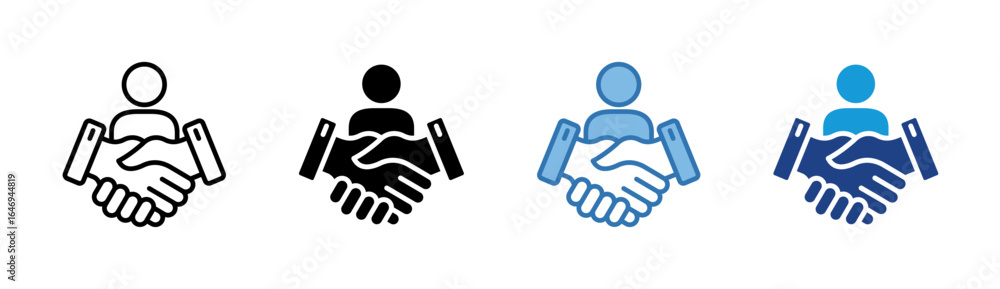 Fototapeta premium Partnership icon set multiple style collection