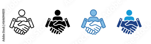 Partnership icon set multiple style collection
