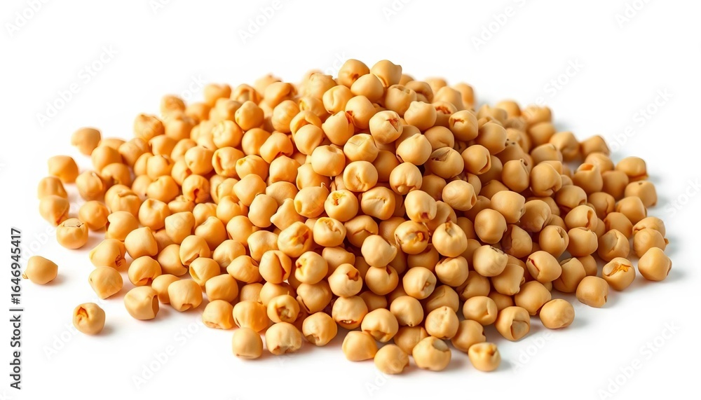 Dry chickpeas, isolated on white background with clipping path, legume family, high resolution Dry chickpeas, isolated on white background with clipping path, legume family, high resolution