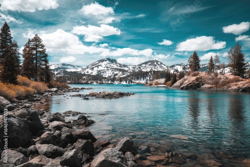 Wallpaper Mural Mountain lake reflecting a vibrant sky Torontodigital.ca