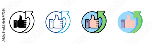 Approval icon set multiple style collection