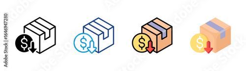 Cash On Delivery icon set multiple style collection