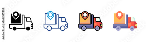 Tracking icon set multiple style collection