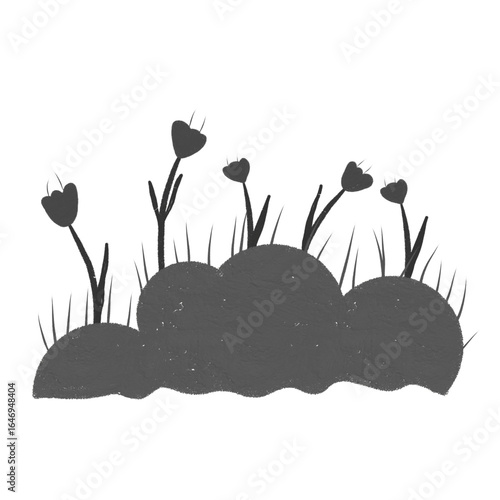 grass and flowers vector