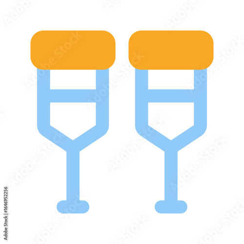 crutches flat icon