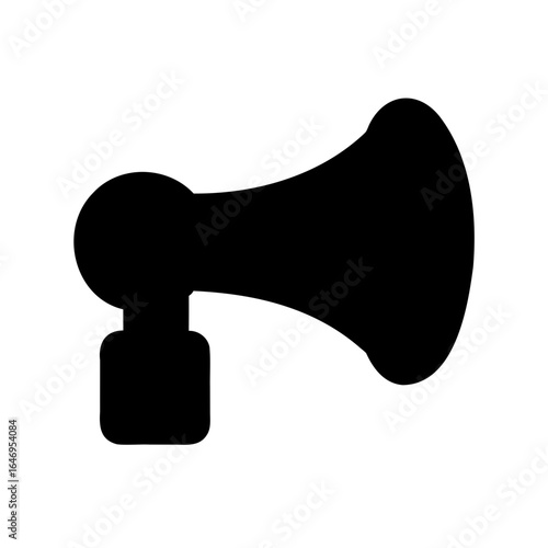 Simple black and white vector illustration of a megaphone or bullhorn icon