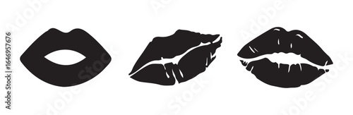 kiss lips icon vector. Lips vector silhouette. eps 10