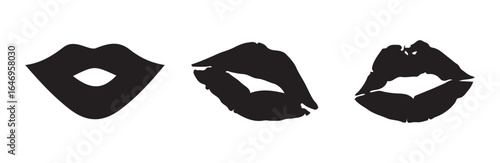 kiss lips icon vector. Lips vector silhouette. eps 10