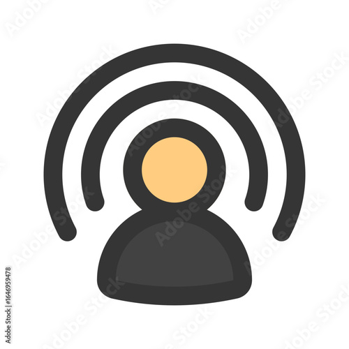 influencer flat line icon