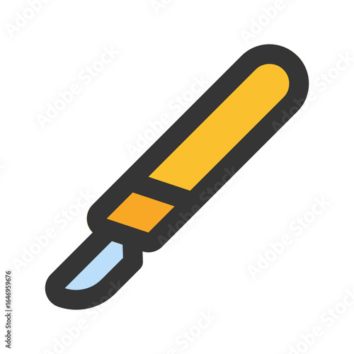 scalpel flat line icon