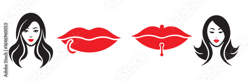 woman with red lips