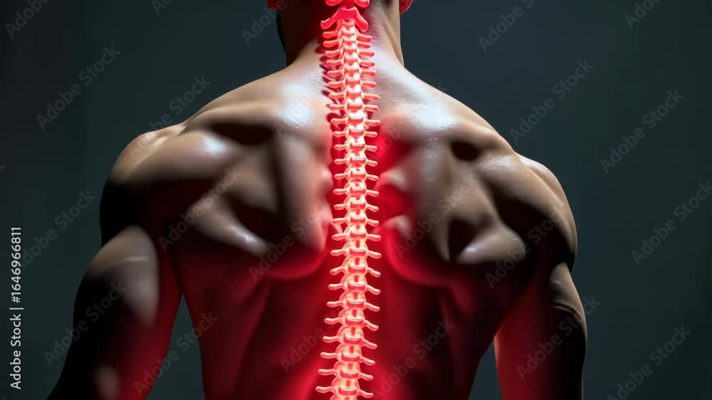 Spine, spinal health, vertebral alignment. Back structure. Discs ...