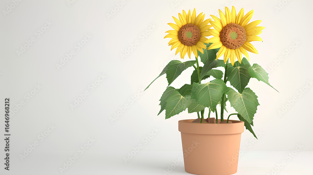 Obraz premium Sunflowers in pots