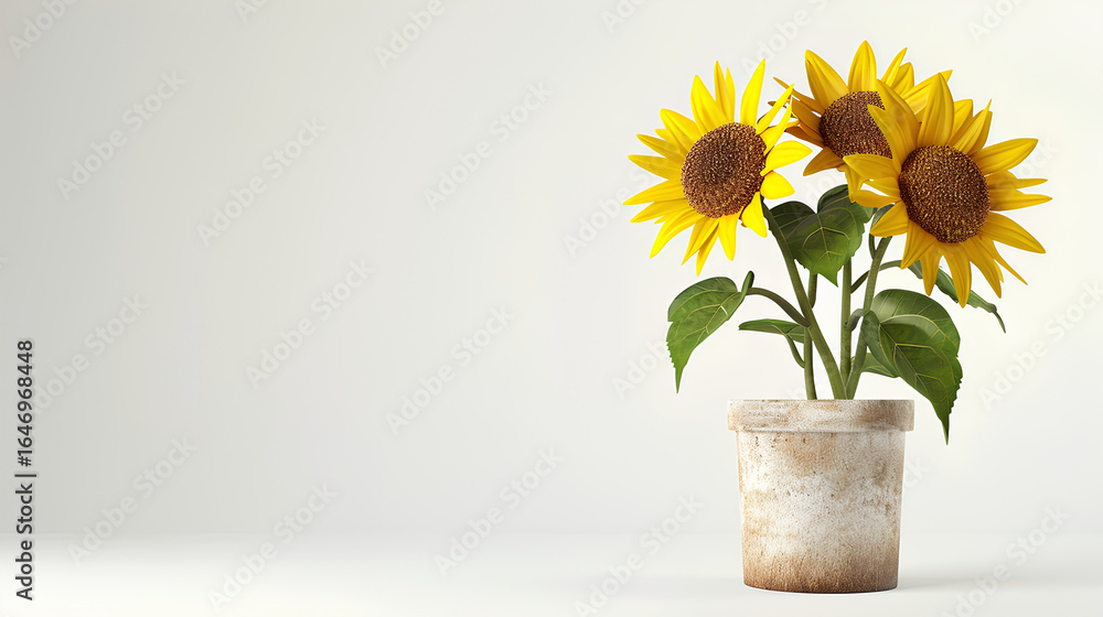 Obraz premium Sunflowers in pots