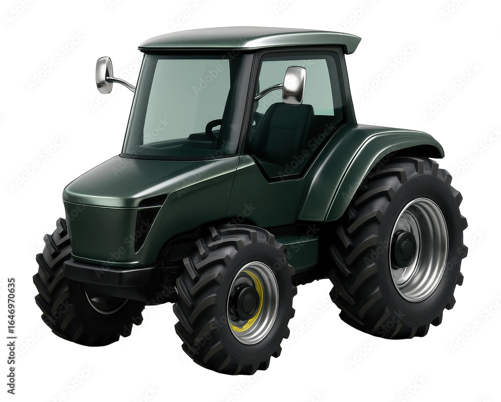 Obraz premium Electric tractor featuring a panoramic windshield and sculpted exterior mirrors