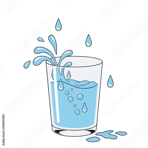 Glass of Water Splashing