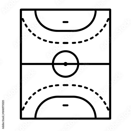 handball court outline black and white clip art preview
