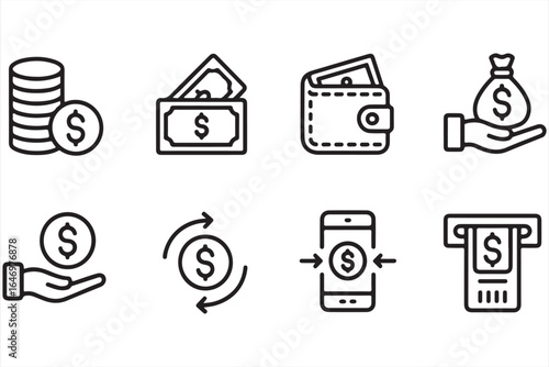 Currency Exchange and Transaction Icon Pack for Finance