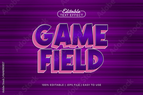 game field editable text effect with a kids and game text style