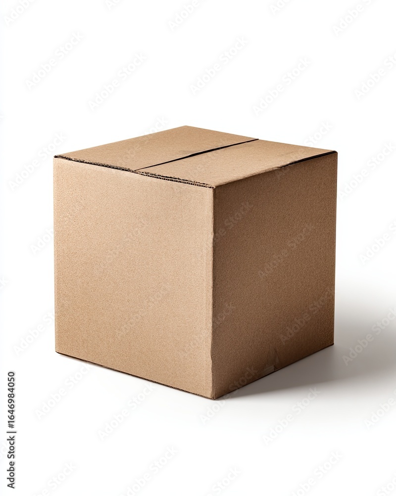 Fototapeta premium Square cardboard box for packaging needs.