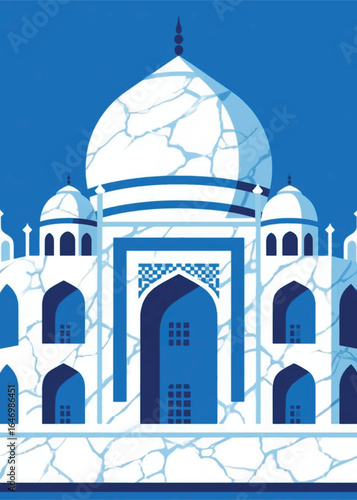 Taj Mahal building Illustrator Artwork design template poster