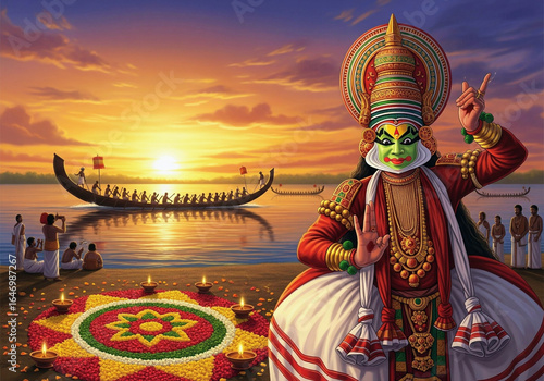 festival of happy onam design background.
