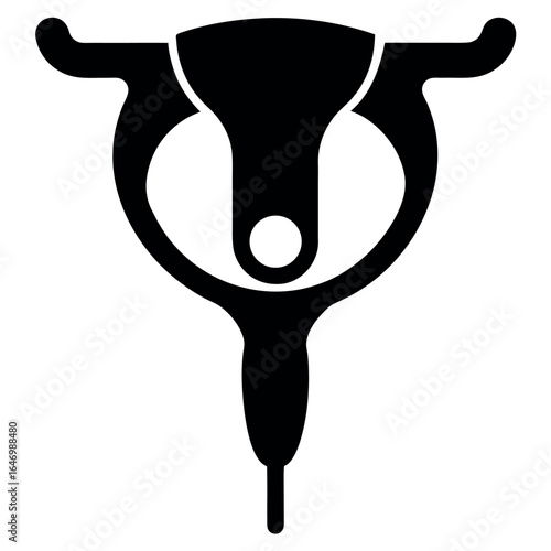 Photo of abstract black bulls head logo, isolated on white background