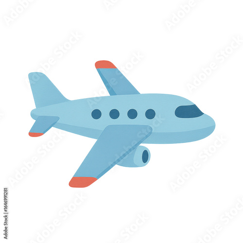 Wallpaper Mural Photo of a stylized blue airplane with orange accents, depicted in a cartoonish illustration style, isolated on a clean transparent background, symbolizing air travel and adventure Torontodigital.ca
