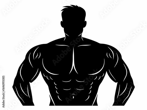 powerlifting muscular man torso icon