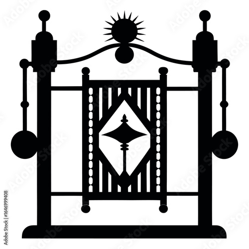 Photo of ornate decorative chair or throne silhouette on white